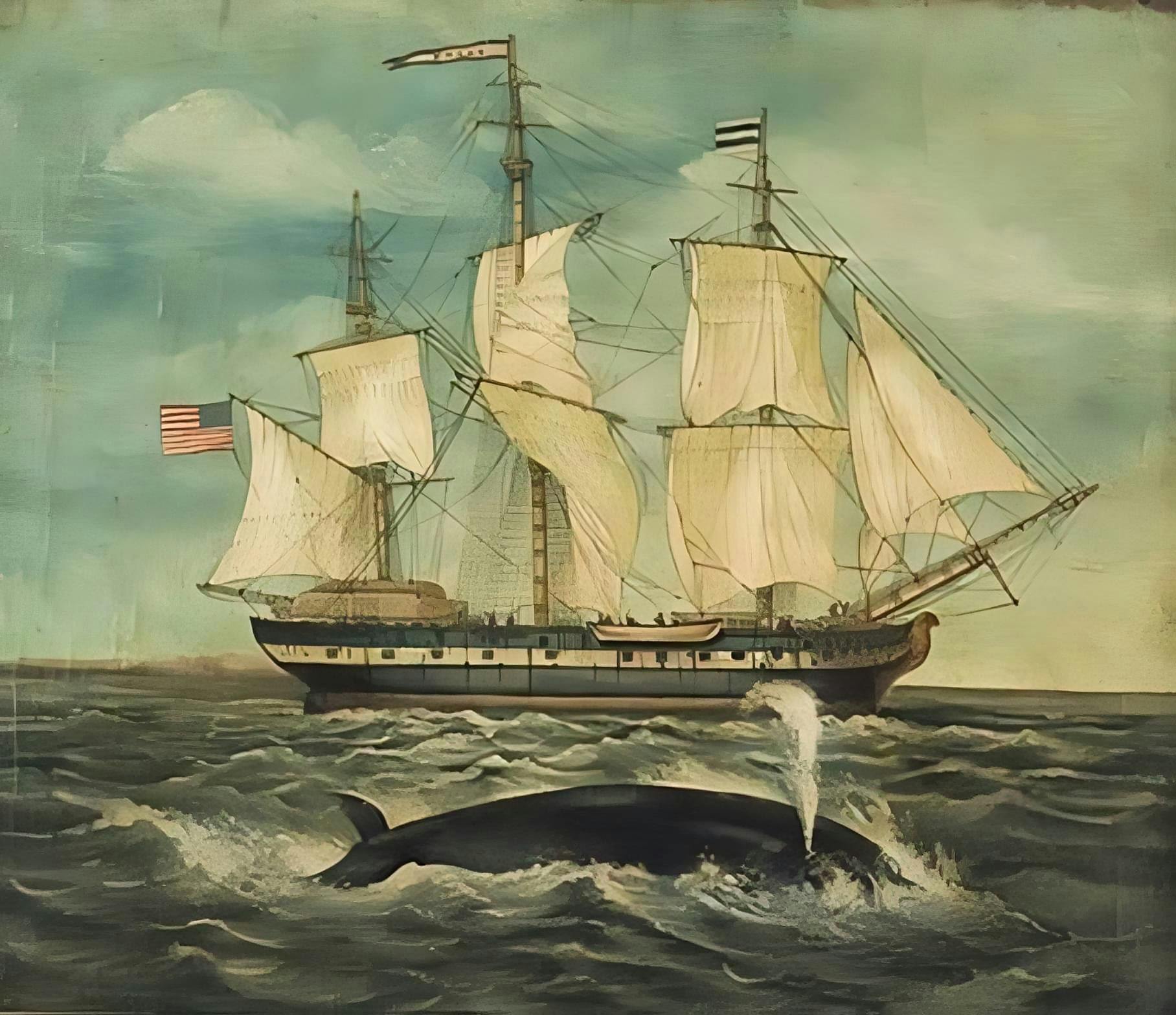 The Cervantes or similar Barque depicted in Colour Drawing