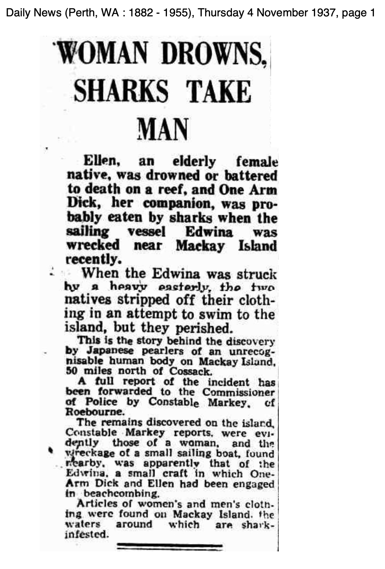 The Daily News, Thursday 4 November 1937