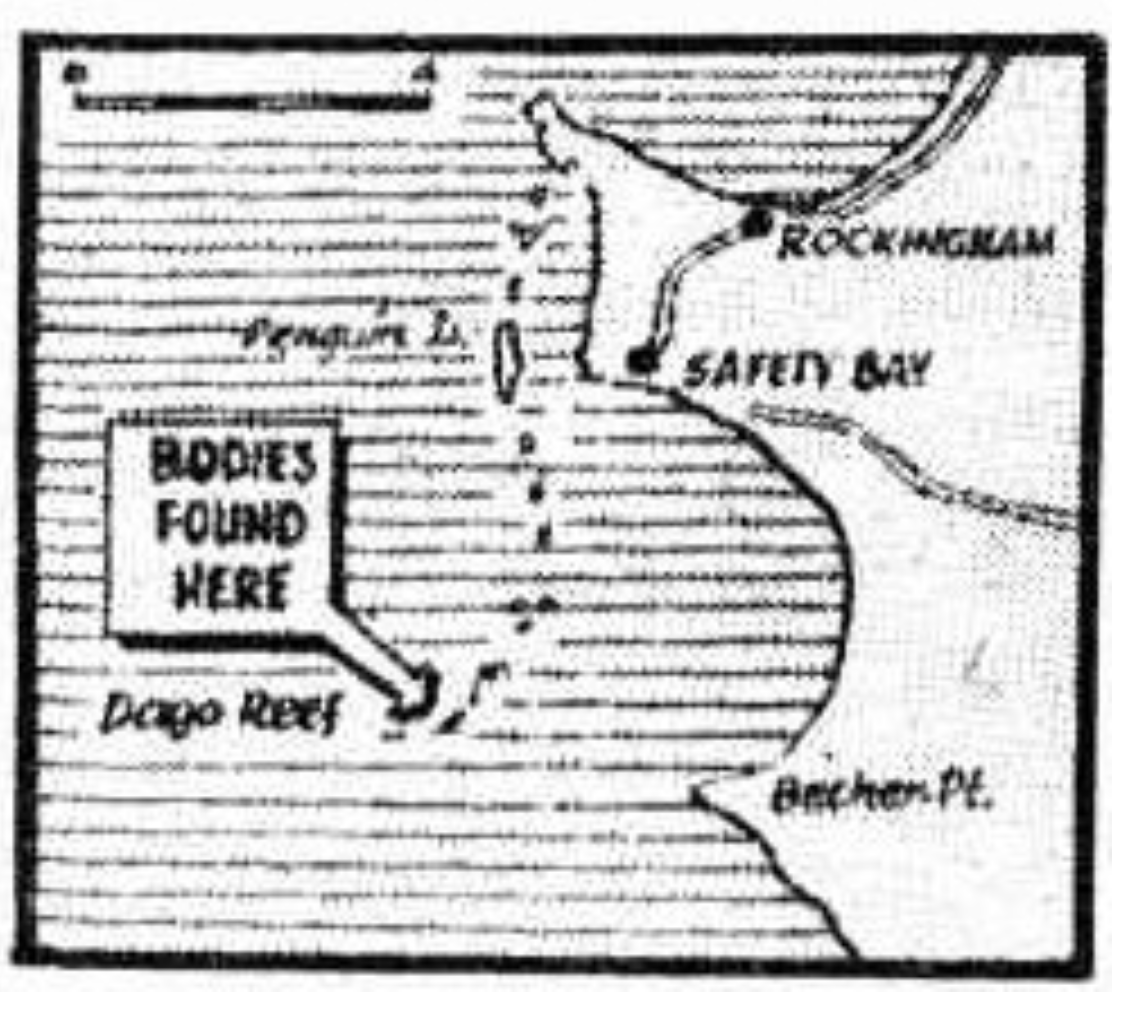 Newspaper clipping showing location of tragedy